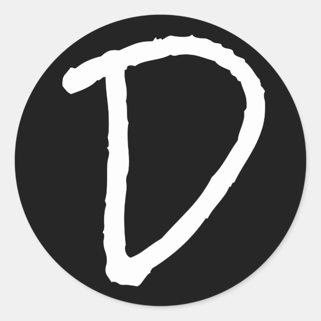 Adesivo Letra D Black Rock Salt Alphabet por Janz (Frente)