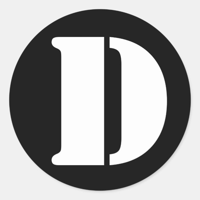 Adesivo Letra D cujo lápis é alfabético por Janz Black (Frente)