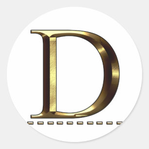 Adesivo letra D dourada monograma