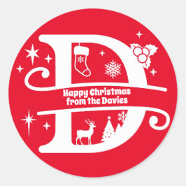 Adesivo Letra D Monograma Nome da Família Inicial Saudação