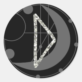 Adesivo Letra D Rune Runograma Monograma Geométrico Lua Pr