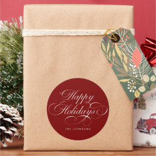 Adesivo Letra de Caligrafia Elegante Vermelha de Natal