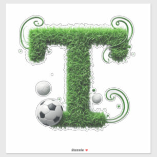 Adesivo Letra de Grama Modelada com Bolas de Futebol