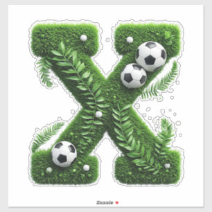 Adesivo Letra de Grama Modelada com Bolas de Futebol