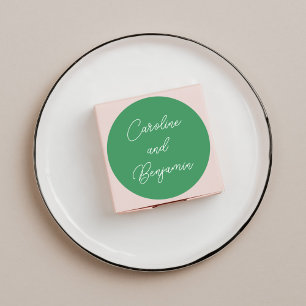 Adesivo Letra de Mão Moderna Casamento Nome Verde