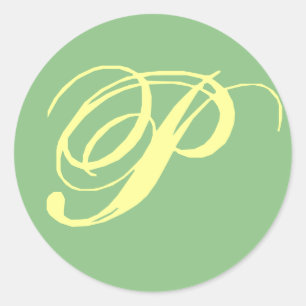 Adesivo Letra de Monograma de Casamento Bridal P