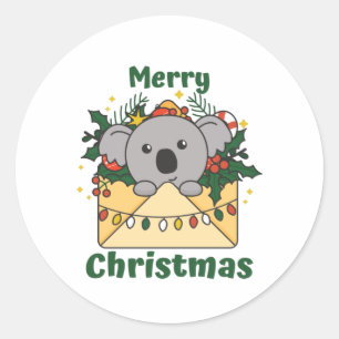 Adesivo Letra de Natal Koala Animais de inverno Koalas