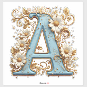 Adesivo Letra Decorativa A Com Esmalte Azul