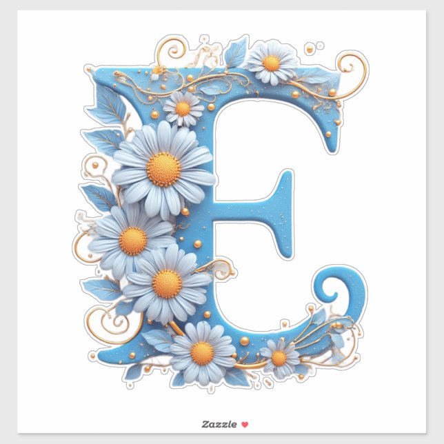 Adesivo Letra Decorativa E Com Esmalte Azul (Folha)