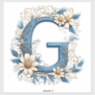 Adesivo Letra Decorativa G Com Esmalte Azul