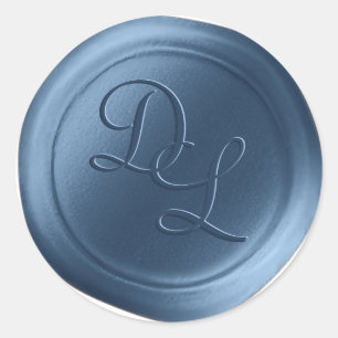 Adesivo Letra Denim Azul 2 Monogramas Cera Saquinhos