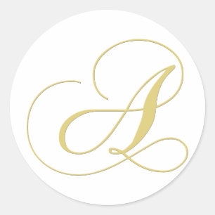 Adesivo Letra do monograma um solteiro dourado