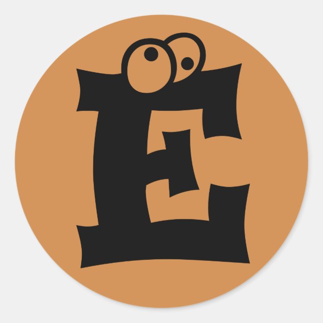 Adesivo Letra E Eyebolas Alphabet por Janz Peru Dourada (Frente)