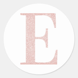 Adesivo Letra E Glitter Rosa Dourado Pálido Feminino