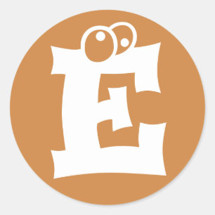 Adesivo Letra E globos oculares Alfabeto por Janz White Pe