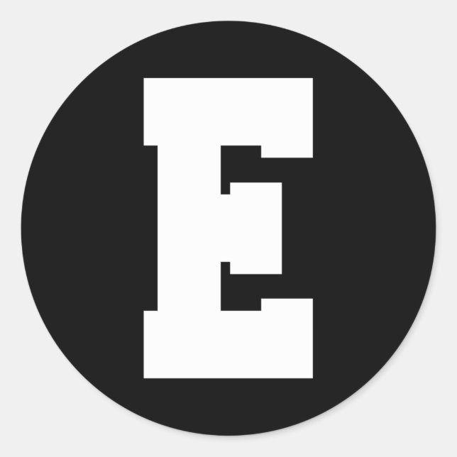 Adesivo Letra E maiúscula alfabética (Frente)