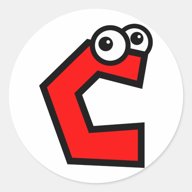 Adesivo Letra engraçada C do monograma (Frente)