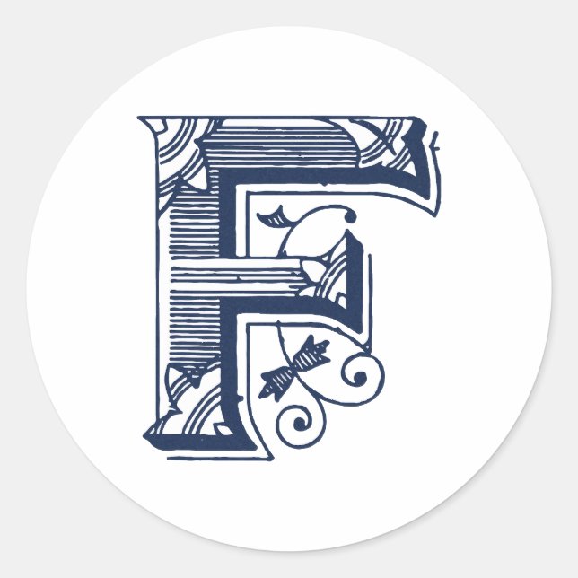 Adesivo Letra "F" bordado elegante (Frente)