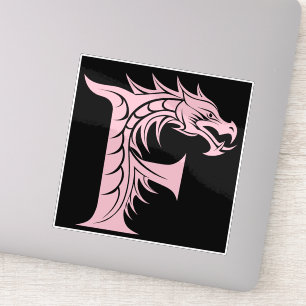 Adesivo Letra F Estilizada com Dragão, Alfabeto de Dragão,