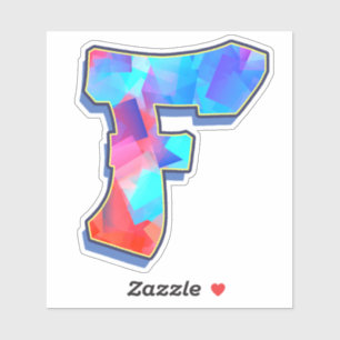 Adesivo Letra F _ Letras alfabéticas do Grafite