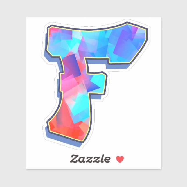 Adesivo Letra F _ Letras alfabéticas do Grafite (Folha)