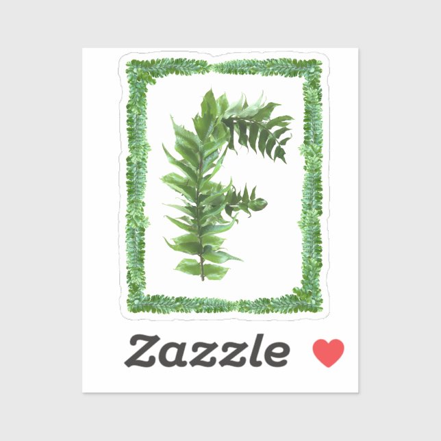 Adesivo Letra F Monograma Inicial, Alfabeto Fern Verde F (Folha)