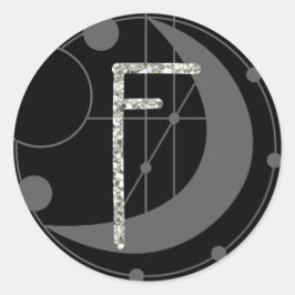 Adesivo Letra F Rune Runograma Monograma Geométrico Lua Pr