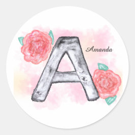 Adesivo Letra Floral A de Aquarela
