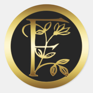 ADESIVO LETRA FLORAL DOURADO F DO MONOGRAMA
