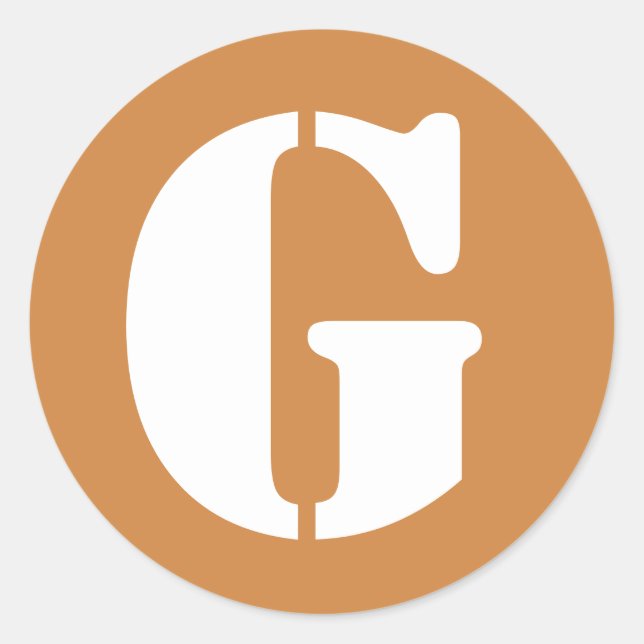 Adesivo Letra G Peru: Dourado lápis alfabético por Janz (Frente)