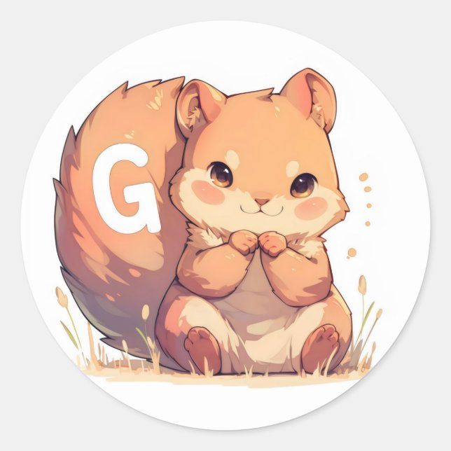 Adesivo Letra G Squirrel (Frente)