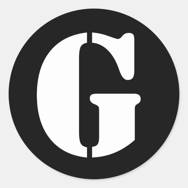 Adesivo Letra G Stencil alfabeto por Janz Black (Frente)