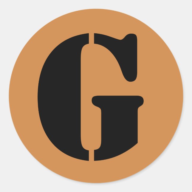 Adesivo Letra G Stencil Alfabeto por Janz Peru Dourada (Frente)