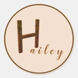 Adesivo Letra H, 3D, Dourada