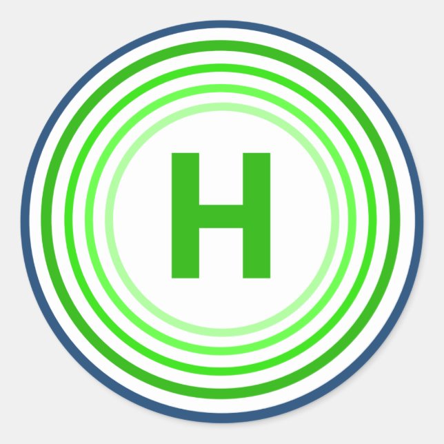 Adesivo Letra H - Azul + Verde (Frente)