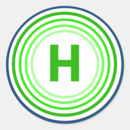 Adesivo Letra H - Azul + Verde