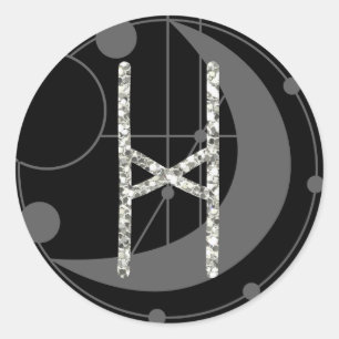 Adesivo Letra H Rune Runograma Monograma Geométrico Lua P