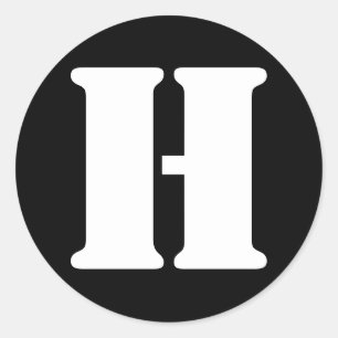 Adesivo Letra H Stencil alfabeto por Janz Black