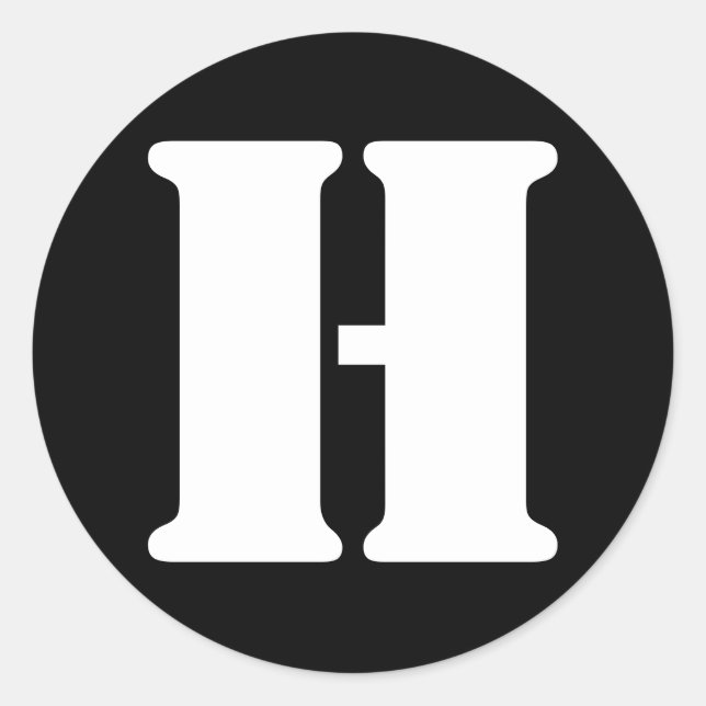 Adesivo Letra H Stencil alfabeto por Janz Black (Frente)