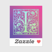 Letra I Colorida Vintage - Primeira Letra Gradient