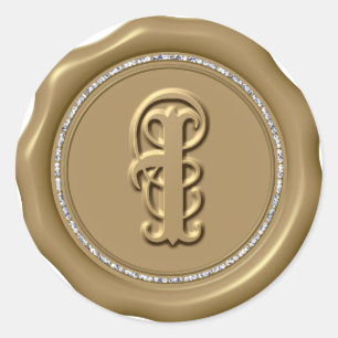 Adesivo *~* Letra I Diamond Círculo DOURADO Cera Saquinho