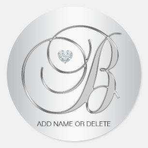 Adesivo Letra inicial B personalizada Elegante, monogramad