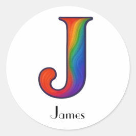 Adesivo Letra inicial colorida J Sticker