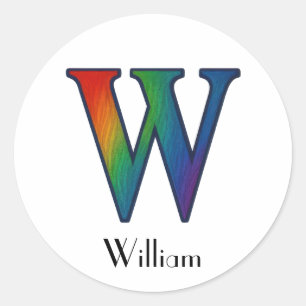 Adesivo Letra inicial colorida W Sticker