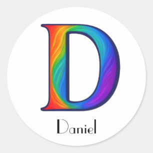 Adesivo Letra inicial colorido D Sticker