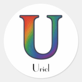 Adesivo Letra inicial colorido U Sticker