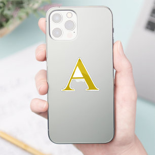 Adesivo Letra Inicial de Monograma Personalizado Cor Doura