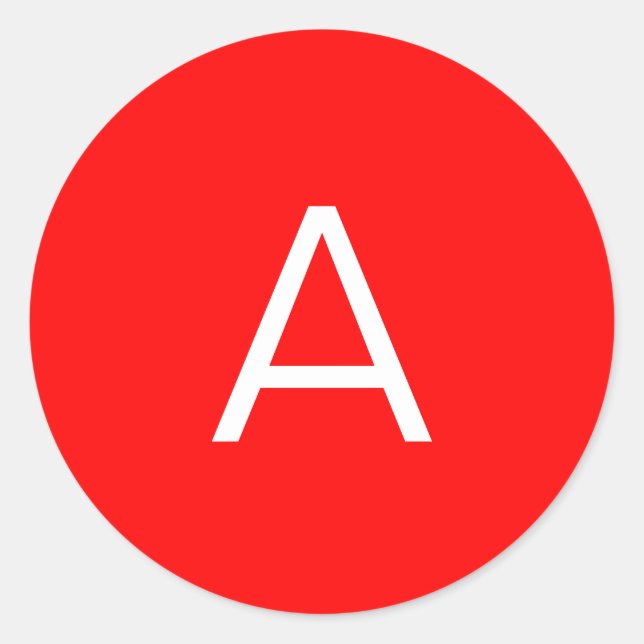 Adesivo Letra inicial do monograma vermelho profissional (Frente)