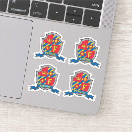 Adesivo Letra inicial F nome personalizado escudo da crist