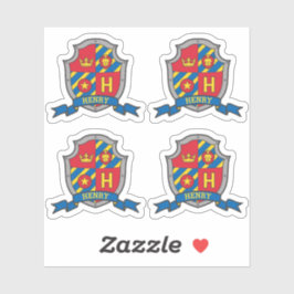 Adesivo Letra inicial H nome personalizado escudo de crist
